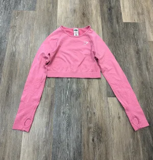 Athletic Top Long Sleeve Collar By Gym Shark In Pink, Size: M