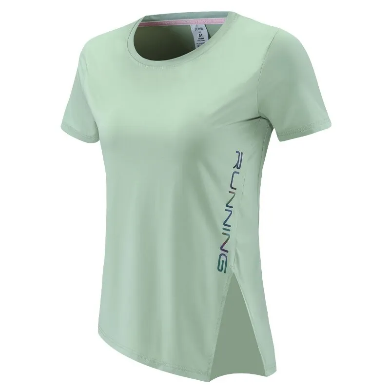 Female Sports Asymmetrical T-shirt / Fashion Open Slim Short Sleeves T-shirt for Women - SF0099