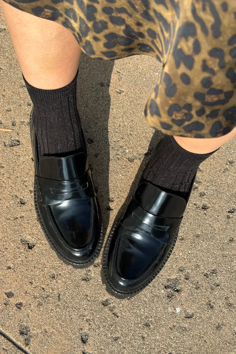 LE BON SHOPPE - Her Socks Lurex - Copper Black