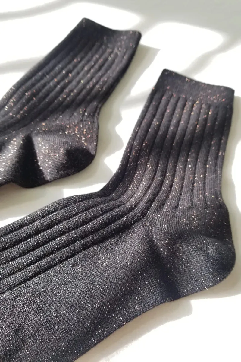 LE BON SHOPPE - Her Socks Lurex - Copper Black