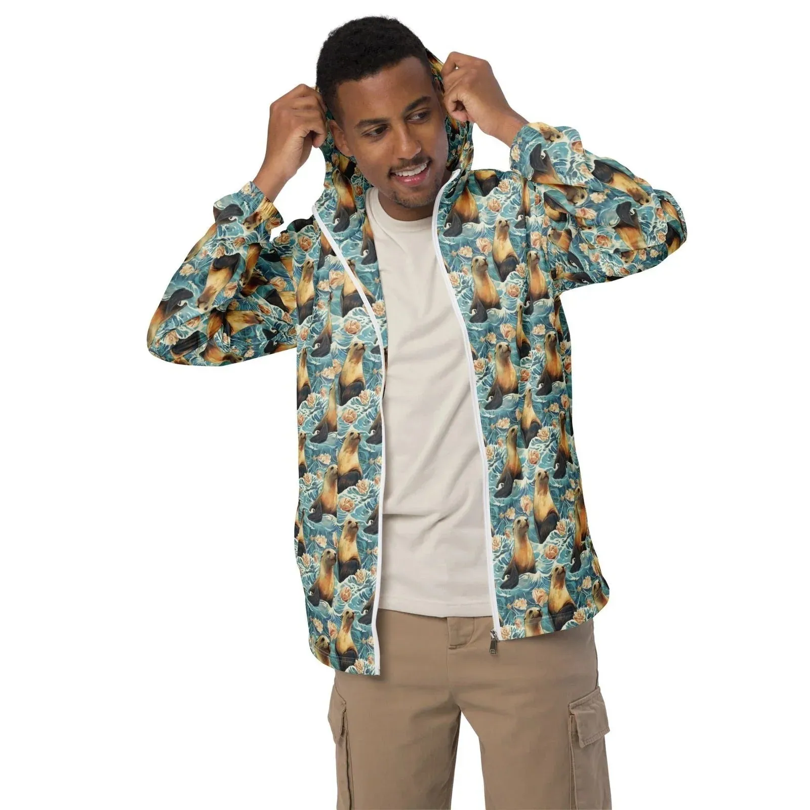 Seaside Sea Lion Men’s windbreaker
