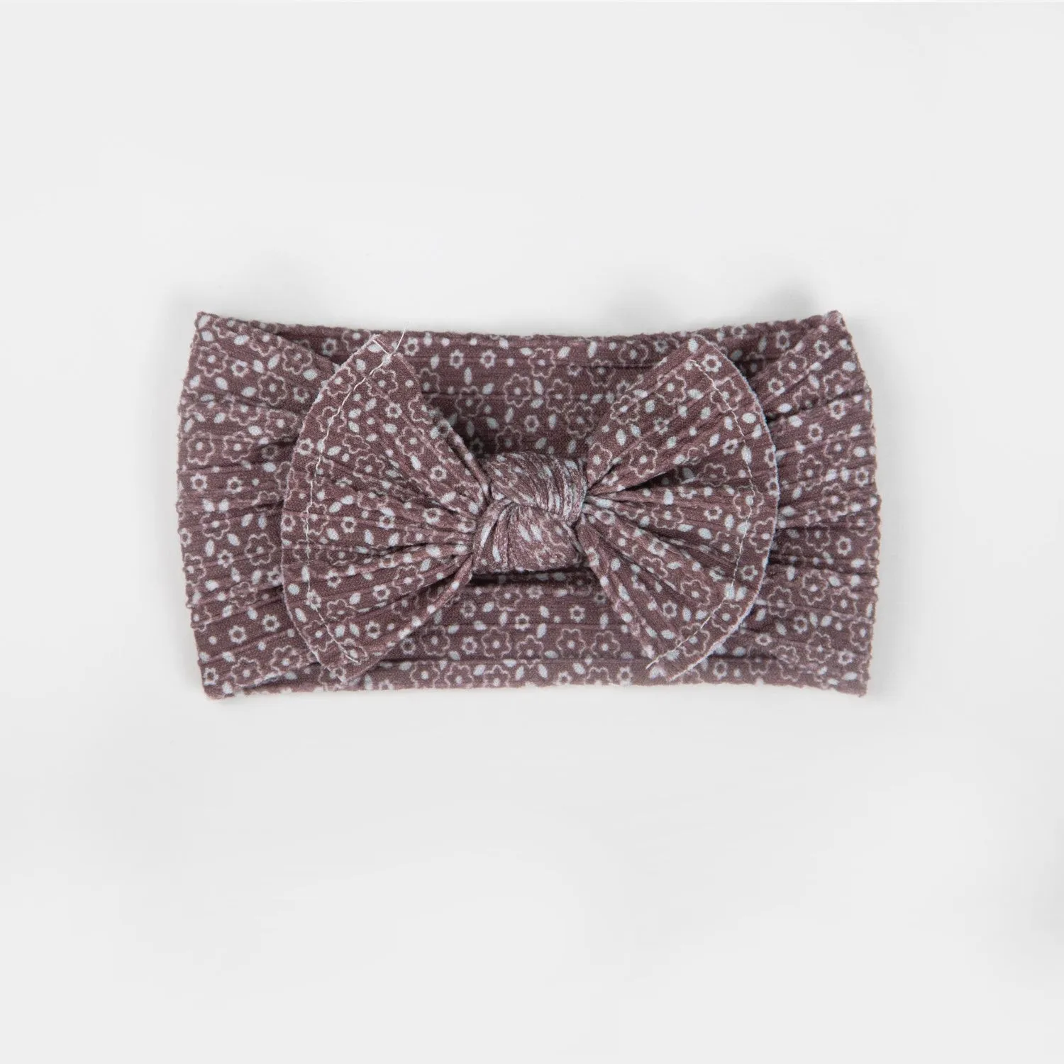 Wild Kind Ayla Wide Bow Headband - Mauve Floral