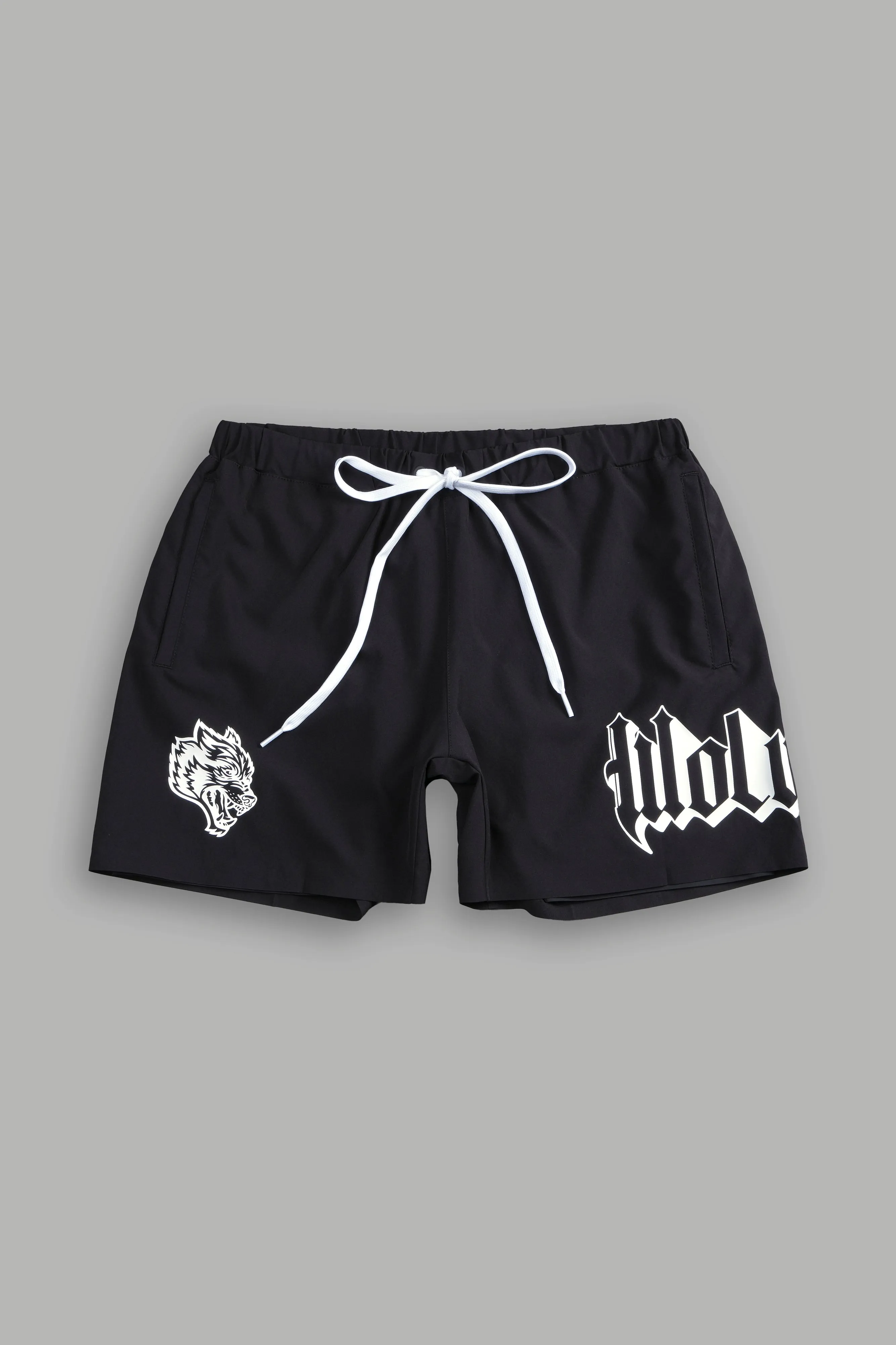 Wolves Represent Compression Shorts in Black