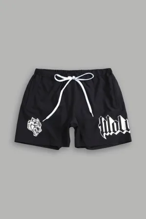 Wolves Represent Compression Shorts in Black